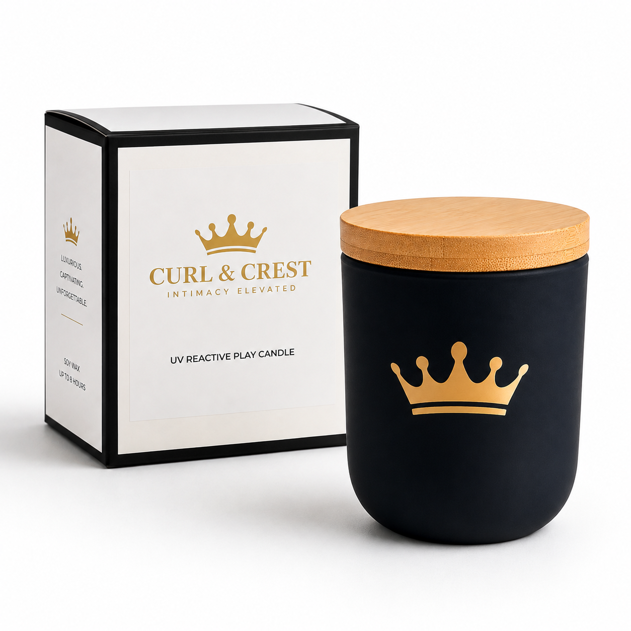 Curl & Crest Blacklight UV Reactive Candle Jar 180ml